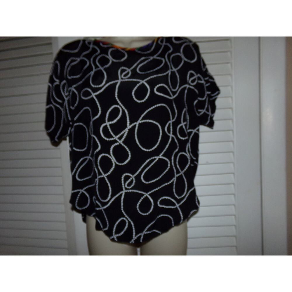 Vintage 80s Dorothy‎ Schoelen Platinum blouse size small Gorgeous